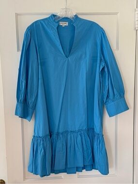 Claudia Jumps Bright Blue V-Neck Mini Dress